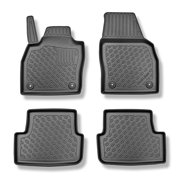 Tapis de sol en TPE adapté pour Volkswagen Taigo SUV (09.2021-....) - tapis de voiture - noir
