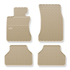 Tapis de sol en caoutchouc adapté pour BMW 5 E60, E61 Berline, Touring (2003-2010) - tapis de voiture - beige - 4 pcs.