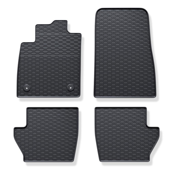 Tapis de sol en caoutchouc adapté pour Ford Puma Crossover (2020-....) - tapis de voiture - noir - 4 pcs.