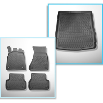 Kit tapis de coffre et tapis de voiture TPE pour: Audi A6 C7 Avant (09.2011-08.2