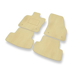 Tapis de Sol Velours adapté pour Skoda Karoq SUV (2017-....) - Premium tapis de voiture - beige