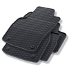 Tapis de sol en caoutchouc adapté pour Opel Astra H Caravan, Hayon, Cabriolet, Berline (2004-2013) - tapis de voiture - noir - 4 pcs.