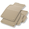 Tapis de sol en caoutchouc adapté pour Audi A4 B8 Avant, Berline (2007-2015) - tapis de voiture - beige - 4 pcs.