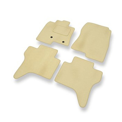 Tapis de Sol Velours adapté pour Mitsubishi Pajero III SUV (1999-2006) 5 portes - Premium tapis de voiture - beige