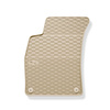 Tapis de sol en caoutchouc adapté pour Audi A4 B6 Avant, Cabriolet, Berline (2000-2006) - tapis de voiture - beige - 4 pcs.