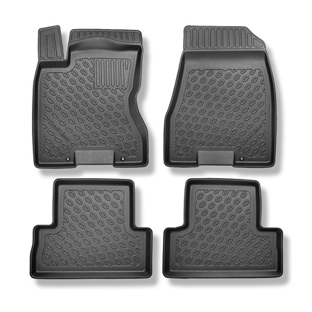 Tapis de sol en TPE adapté pour Nissan X-Trail II SUV (12.2015-10.2022) - tapis de voiture - noir