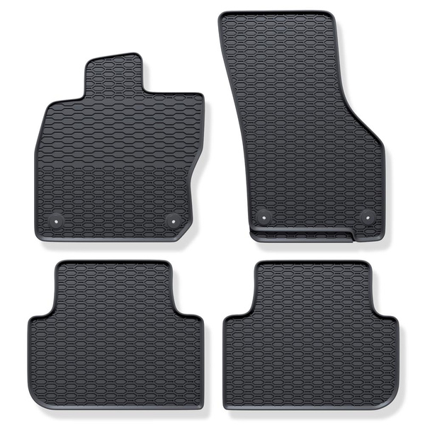 Tapis de sol en caoutchouc adapté pour Cupra Leon eTSI MHEV Sportstourer (2020-....) - tapis de voiture - noir - 4 pcs.