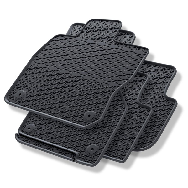 Tapis de sol en caoutchouc adapté pour Volkswagen Golf VIII eTSI MHEV SW (2020-....) - tapis de voiture - noir - 4 pcs.