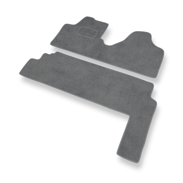 Tapis de Sol Velours adapté pour Fiat Scudo II Break (2007-2016) - Premium tapis de voiture - gris