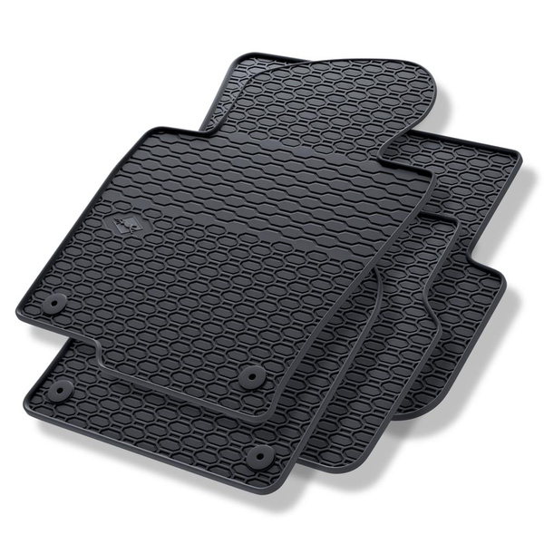 Tapis de sol en caoutchouc adapté pour Volkswagen Passat B6 (2005-2010) - tapis de voiture - noir