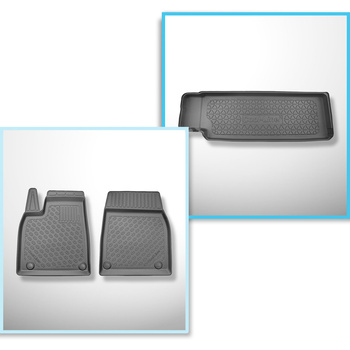 Kit tapis de coffre et tapis de voiture TPE pour: Tesla Model X SUV (01.2021-...