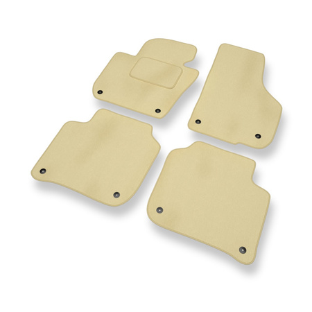 Tapis de Sol Velours adapté pour Skoda Superb II (2008-2015) - Premium tapis de voiture - beige