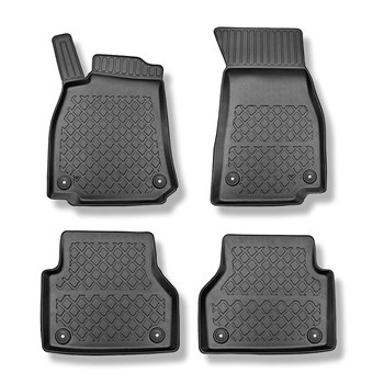 Tapis de sol en TPE adapté pour Audi A6 C8 Avant, Berline (09.2018-....) - aussi pour la version Quattro - tapis de voiture - noir