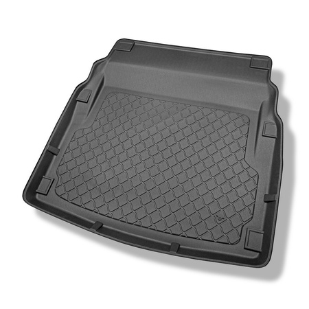 Tapis de coffre adapté pour Mercedes-Benz Classe E W212 Berline (03.2009-03.2016) - bac de coffre - protection de coffre voiture - sans cavités ; la surface du coffre se lève près de sièges arrière