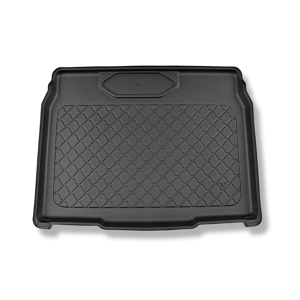Tapis de coffre adapté pour Peugeot 2008 II SUV (01.2020-....) - bac de coffre - protection de coffre voiture - coffre inférieur; sous / sans plancher amovible du coffre (avec et sans subwoofer)
