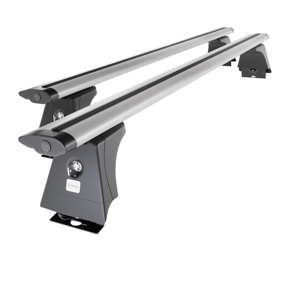 Barres de toit en aluminium adapté pour Iveco Daily V (long) Autobus (2011-2014) - Porte-Bagages de Voiture argent - points de montage - (suivant le modèle de voiture ils peuvent se situer à différents endroits)