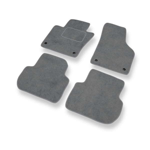 Tapis de Sol Velours adapté pour Volkswagen Jetta VI Berline (2011-2018) - Premium tapis de voiture - gris