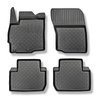 Tapis de sol en TPE adapté pour Mitsubishi Outlander III SUV (09.2012-10.2021) - non pour version hybride; sans la troisième rangée de sièges - tapis de voiture - noir