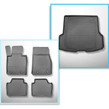 Kit tapis de coffre et tapis de voiture TPE pour: BMW 4 F36 Gran Coupé (07.2014-