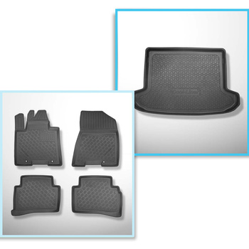 Kit tapis de coffre et tapis de voiture TPE PREMIUM pour: Hyundai Tucson II SUV (07.2015-09.2020)