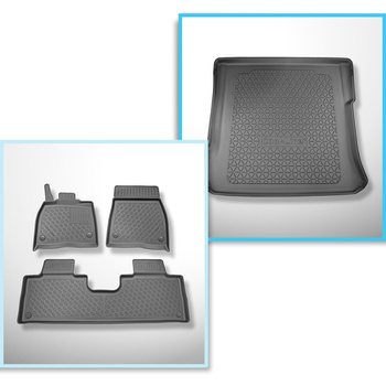 Kit tapis de coffre et tapis de voiture TPE pour: Mercedes-Benz EQS X296 SUV (12
