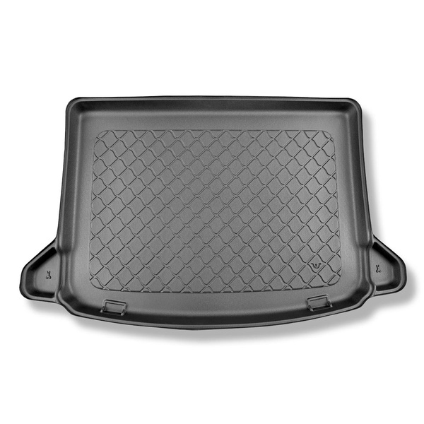 Tapis de coffre adapté pour Mercedes-Benz Classe A W177 250e Plug-in Hybrid Hayon (08.2019-....) - bac de coffre - protection de coffre voiture - cavités amovibles dans les modèles avec filets latéraux