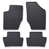 Tapis de sol en caoutchouc adapté pour Citroen C4 Hayon (2001-2010) - tapis de voiture - noir - 4 pcs.