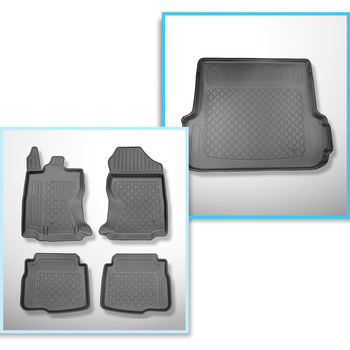 Kit tapis de coffre et tapis de voiture TPE pour: Subaru Outback VI (BT) Break (