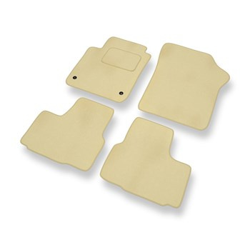 Tapis de Sol Velours adapté pour Skoda Citigo I (2011-2020) - Premium tapis de voiture - beige