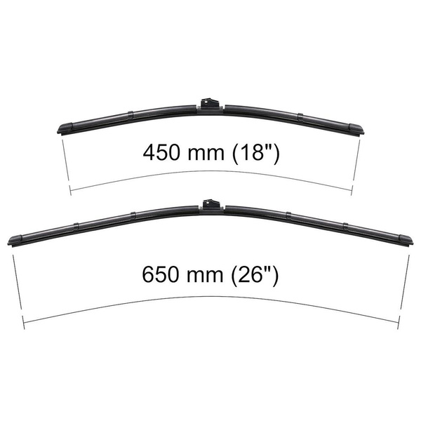 Balais d'essuie-glace de pare-brise adaptés pour Volkswagen Golf Alltrack SW (11.2014-08.2020) - balais plat