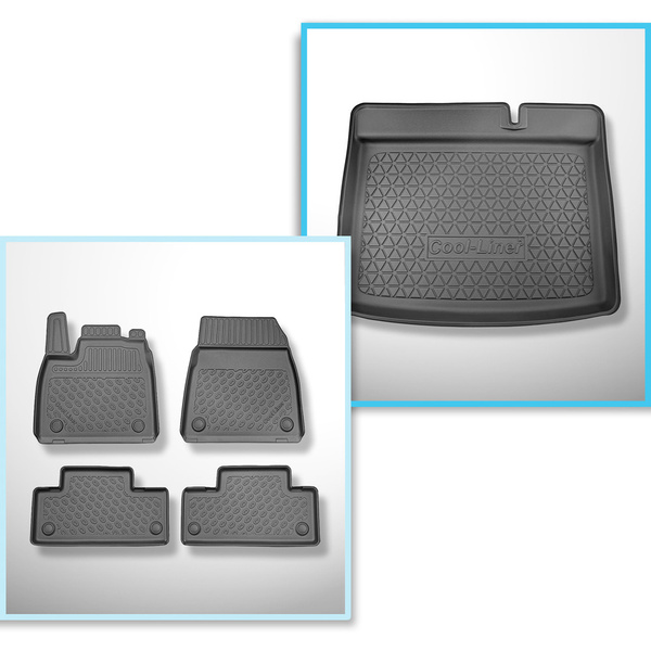 Kit tapis de coffre et tapis de voiture TPE pour: Renault Megane E-Tech Hayon (06.2022-....)