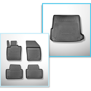 Kit tapis de coffre et tapis de voiture TPE pour: Volvo V60 II Break (07.2018-..