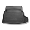 Tapis de coffre adapté pour Mercedes-Benz Classe C W205 Berline (03.2014-11.2020) - bac de coffre - protection de coffre voiture - sièges arrière rabattables (divisés) ; cavité droite amovible dans les modèles avec filet latéral