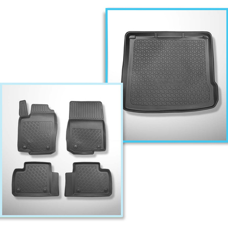 Kit tapis de coffre et tapis de voiture TPE PREMIUM pour: Mercedes-Benz GLE SUV (06.2015-10.2018)