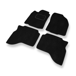 Tapis de Sol Velours adapté pour Mitsubishi Pajero Sport I SUV (1996-2008) - Premium tapis de voiture - noir