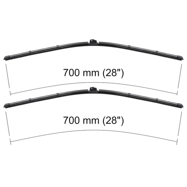 Balais d'essuie-glace de pare-brise adaptés pour Seat Alhambra I Van (07.2001-03.2010) - balais plat