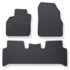 Tapis de sol en caoutchouc adapté pour Renault Scenic II (2003-2009) - tapis de voiture - noir