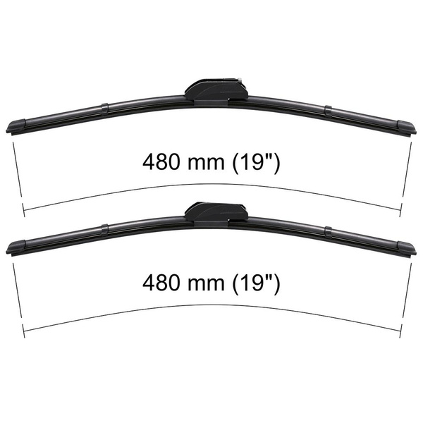 Balais d'essuie-glace de pare-brise adaptés pour Fiat Cinquecento Hayon (08.1991-07.1998) - balais plat