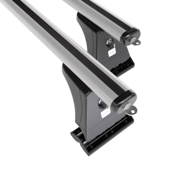 Barres de toit en aluminium adapté pour Fiat Stilo Hayon (2002-2007) - Porte-Bagages de Voiture argent - points de montage - (suivant le modèle de voiture ils peuvent se situer à différents endroits)