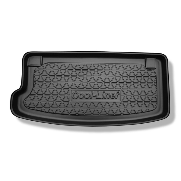 Tapis de coffre adapté pour Hyundai i10 I PA Hayon (2008-2013) - bac de coffre - protection de coffre voiture - coffre supérieur ; avec roue de secours taille normale