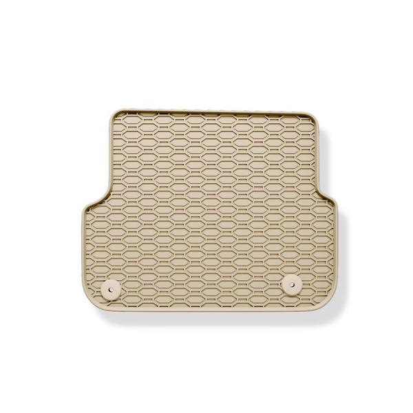 Tapis de sol en caoutchouc adapté pour Audi A4 B8 Avant, Berline (2007-2015) - tapis de voiture - beige - 4 pcs.