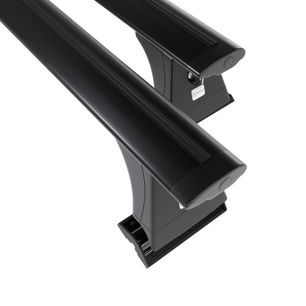 Barres de toit en aluminium adapté pour BMW 7 G11 Berline (2015-2022) - Porte-Bagages de Voiture noir - points de montage - (suivant le modèle de voiture ils peuvent se situer à différents endroits)