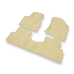 Tapis de Sol Velours adapté pour Kia Carens IV Monospace (2013-2019) - Premium tapis de voiture - beige