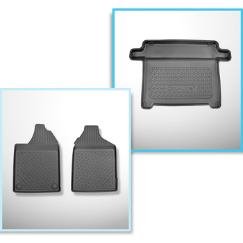 Kit tapis de coffre et tapis de voiture TPE pour: Aixam Coupe electric Coupé (02