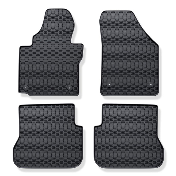 Tapis de sol en caoutchouc adapté pour Volkswagen Caddy III Cargo (2004-2015) - tapis de voiture - noir - 4 pcs.