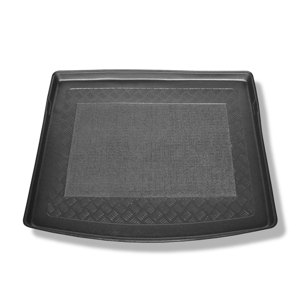 Tapis de coffre adapté pour Volkswagen Golf Plus VI 5K Monospace (04.2009-2012) - bac de coffre - protection de coffre voiture - coffre supérieur; rangée arrière de sièges déplacée vers l'avant (plus longue de 10 cm)