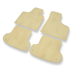 Tapis de Sol Velours adapté pour Audi A3 II 8P Hayon, Cabriolet, Sportback (2003-2012) - Premium tapis de voiture - beige