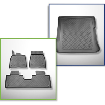 Kit tapis de coffre et tapis de voiture TPE pour: Mercedes-Benz EQS X296 SUV (12
