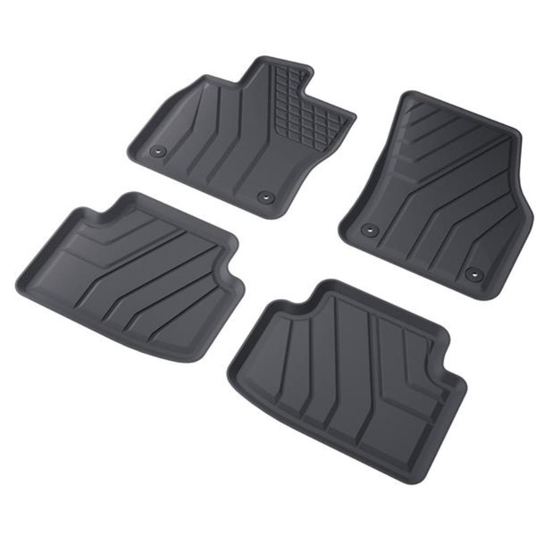Tapis de sol en TPE adapté pour Volkswagen Tiguan II SUV (2016-2024) - tapis de voiture - noir
