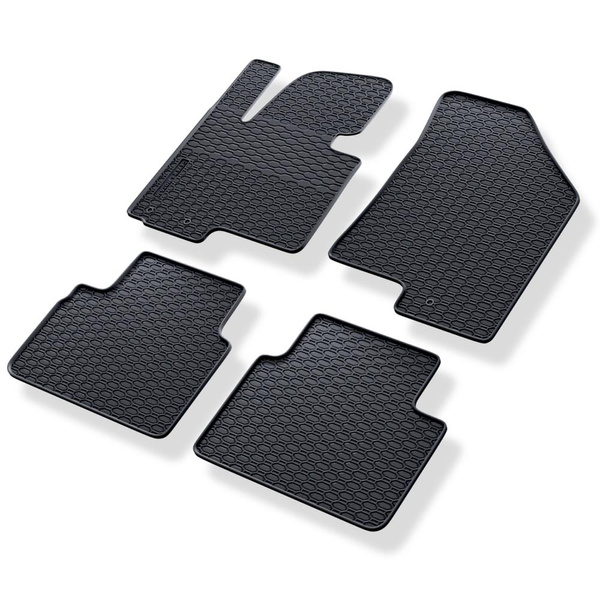 Tapis de sol en caoutchouc adapté pour Hyundai ix35 SUV (2009-2015) - tapis de voiture - noir - 4 pcs.